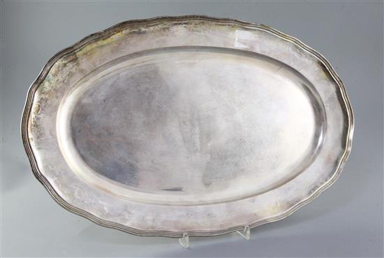 A late 19th/early 20th century Austro-Hungarian 800 standard silver oval meat platter, 45.9 oz.